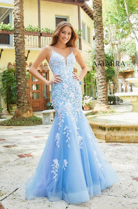 blue long formal dresses